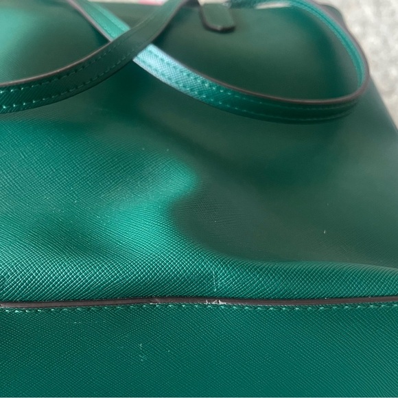 NWT Kate Spade Saffino Leather Green Tote Bag with Bow - Picture 6 of 9